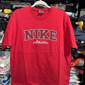 Vintage 90s Nike Spellout Red Shirt Size Large